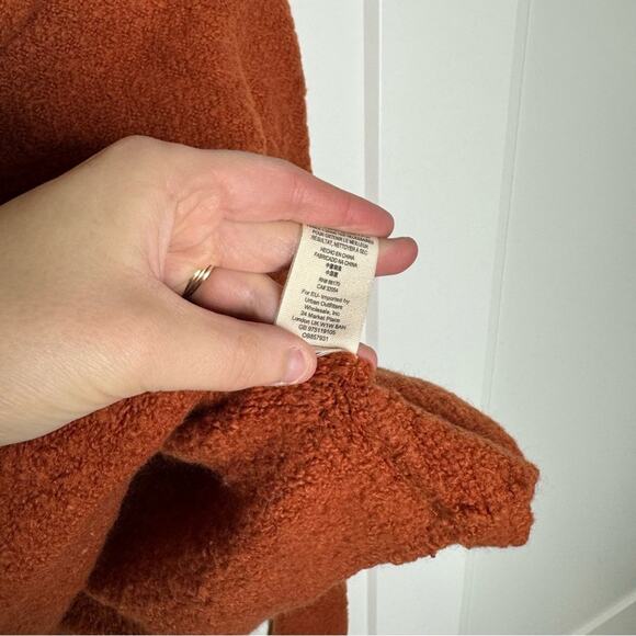 Free People Stormy Orange Cowl Neck Crop Knit Sweater Size XS - Picture 5 of 6